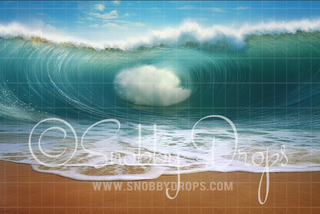 Beach Wave Fabric Backdrop-Fabric Photography Backdrop-Snobby Drops Fabric Backdrops for Photography, Exclusive Designs by Tara Mapes Photography, Enchanted Eye Creations by Tara Mapes, photography backgrounds, photography backdrops, fast shipping, US backdrops, cheap photography backdrops