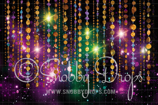 Beads and Glitter Mardi Gras Fabric Backdrop-Fabric Photography Backdrop-Snobby Drops Fabric Backdrops for Photography, Exclusive Designs by Tara Mapes Photography, Enchanted Eye Creations by Tara Mapes, photography backgrounds, photography backdrops, fast shipping, US backdrops, cheap photography backdrops
