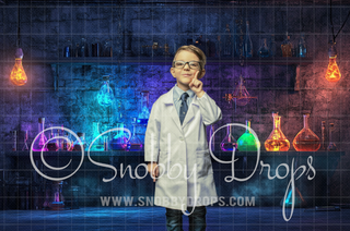 Beakers and Potions Science Lab Fabric Backdrop-Fabric Photography Backdrop-Snobby Drops Fabric Backdrops for Photography, Exclusive Designs by Tara Mapes Photography, Enchanted Eye Creations by Tara Mapes, photography backgrounds, photography backdrops, fast shipping, US backdrops, cheap photography backdrops