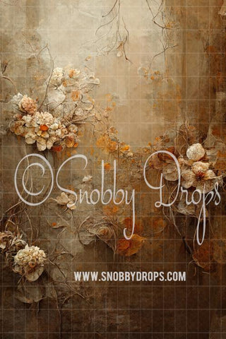 Beige Fine Art Floral Fabric Backdrop Sweep-Fabric Photography Sweep-Snobby Drops Fabric Backdrops for Photography, Exclusive Designs by Tara Mapes Photography, Enchanted Eye Creations by Tara Mapes, photography backgrounds, photography backdrops, fast shipping, US backdrops, cheap photography backdrops