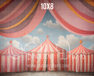 Birthday Circus Tent Fabric Backdrop-Fabric Photography Backdrop-Snobby Drops Fabric Backdrops for Photography, Exclusive Designs by Tara Mapes Photography, Enchanted Eye Creations by Tara Mapes, photography backgrounds, photography backdrops, fast shipping, US backdrops, cheap photography backdrops