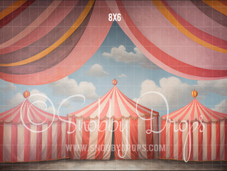 Birthday Circus Tent Fabric Backdrop-Fabric Photography Backdrop-Snobby Drops Fabric Backdrops for Photography, Exclusive Designs by Tara Mapes Photography, Enchanted Eye Creations by Tara Mapes, photography backgrounds, photography backdrops, fast shipping, US backdrops, cheap photography backdrops