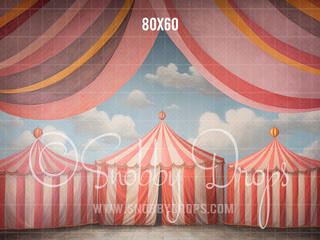 Birthday Circus Tent Fabric Backdrop-Fabric Photography Backdrop-Snobby Drops Fabric Backdrops for Photography, Exclusive Designs by Tara Mapes Photography, Enchanted Eye Creations by Tara Mapes, photography backgrounds, photography backdrops, fast shipping, US backdrops, cheap photography backdrops