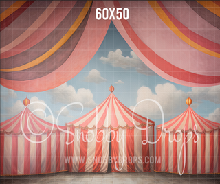 Birthday Circus Tent Fabric Backdrop-Fabric Photography Backdrop-Snobby Drops Fabric Backdrops for Photography, Exclusive Designs by Tara Mapes Photography, Enchanted Eye Creations by Tara Mapes, photography backgrounds, photography backdrops, fast shipping, US backdrops, cheap photography backdrops