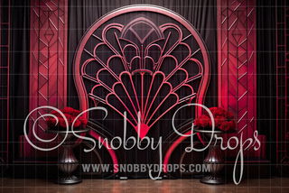 Black and Red Art Deco Valentine Fabric Backdrop-Fabric Photography Backdrop-Snobby Drops Fabric Backdrops for Photography, Exclusive Designs by Tara Mapes Photography, Enchanted Eye Creations by Tara Mapes, photography backgrounds, photography backdrops, fast shipping, US backdrops, cheap photography backdrops