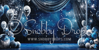 Blue and Silver Dance Backdrop-Fabric Photography Backdrop-Snobby Drops Fabric Backdrops for Photography, Exclusive Designs by Tara Mapes Photography, Enchanted Eye Creations by Tara Mapes, photography backgrounds, photography backdrops, fast shipping, US backdrops, cheap photography backdrops