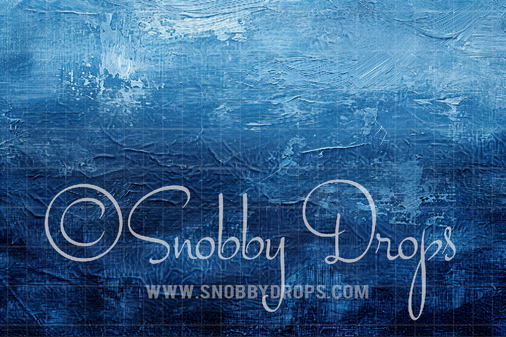 Snobby Blue Ombre Painted Texture Fine Art Fabric Backdrop by Snobby Drops