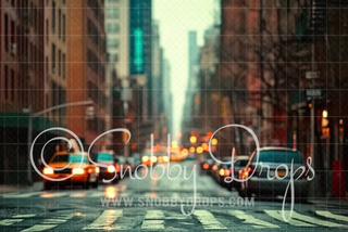 Blurred New York City Street with Crosswalk Fabric Photography Backdrop-Fabric Photography Backdrop-Snobby Drops Fabric Backdrops for Photography, Exclusive Designs by Tara Mapes Photography, Enchanted Eye Creations by Tara Mapes, photography backgrounds, photography backdrops, fast shipping, US backdrops, cheap photography backdrops