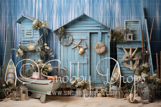 Boating Baby Cake Smash Fabric Backdrop-Fabric Photography Backdrop-Snobby Drops Fabric Backdrops for Photography, Exclusive Designs by Tara Mapes Photography, Enchanted Eye Creations by Tara Mapes, photography backgrounds, photography backdrops, fast shipping, US backdrops, cheap photography backdrops