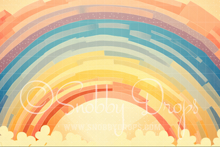 Boho Retro Rainbow Cake Smash Fabric Backdrop-Fabric Photography Backdrop-Snobby Drops Fabric Backdrops for Photography, Exclusive Designs by Tara Mapes Photography, Enchanted Eye Creations by Tara Mapes, photography backgrounds, photography backdrops, fast shipping, US backdrops, cheap photography backdrops