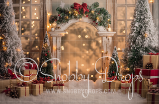 Bokeh Christmas Lights Fabric Backdrop-Fabric Photography Backdrop-Snobby Drops Fabric Backdrops for Photography, Exclusive Designs by Tara Mapes Photography, Enchanted Eye Creations by Tara Mapes, photography backgrounds, photography backdrops, fast shipping, US backdrops, cheap photography backdrops