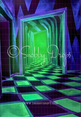 Bug Juice Trippy Afterlife Hallway Fabric Backdrop Sweep-Fabric Photography Sweep-Snobby Drops Fabric Backdrops for Photography, Exclusive Designs by Tara Mapes Photography, Enchanted Eye Creations by Tara Mapes, photography backgrounds, photography backdrops, fast shipping, US backdrops, cheap photography backdrops