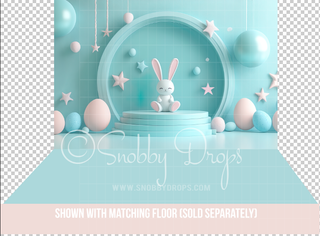 Bunny and Balloons Fabric Backdrop-Fabric Photography Backdrop-Snobby Drops Fabric Backdrops for Photography, Exclusive Designs by Tara Mapes Photography, Enchanted Eye Creations by Tara Mapes, photography backgrounds, photography backdrops, fast shipping, US backdrops, cheap photography backdrops