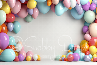 Cake Smash Balloons Fabric Backdrop-Fabric Photography Backdrop-Snobby Drops Fabric Backdrops for Photography, Exclusive Designs by Tara Mapes Photography, Enchanted Eye Creations by Tara Mapes, photography backgrounds, photography backdrops, fast shipping, US backdrops, cheap photography backdrops