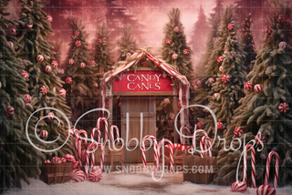 Candy Cane Farm Fabric Backdrop-Fabric Photography Backdrop-Snobby Drops Fabric Backdrops for Photography, Exclusive Designs by Tara Mapes Photography, Enchanted Eye Creations by Tara Mapes, photography backgrounds, photography backdrops, fast shipping, US backdrops, cheap photography backdrops