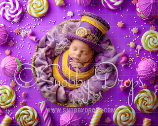Candy Factory Fabric Wee Drop-Fabric Photography Backdrop-Snobby Drops Fabric Backdrops for Photography, Exclusive Designs by Tara Mapes Photography, Enchanted Eye Creations by Tara Mapes, photography backgrounds, photography backdrops, fast shipping, US backdrops, cheap photography backdrops