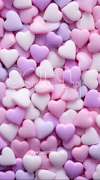 Candy Hearts Valentine Fabric Backdrop Sweep-Fabric Photography Sweep-Snobby Drops Fabric Backdrops for Photography, Exclusive Designs by Tara Mapes Photography, Enchanted Eye Creations by Tara Mapes, photography backgrounds, photography backdrops, fast shipping, US backdrops, cheap photography backdrops