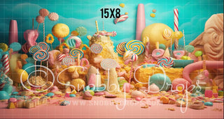 Candy Land Buffet Fabric Backdrop-Fabric Photography Backdrop-Snobby Drops Fabric Backdrops for Photography, Exclusive Designs by Tara Mapes Photography, Enchanted Eye Creations by Tara Mapes, photography backgrounds, photography backdrops, fast shipping, US backdrops, cheap photography backdrops