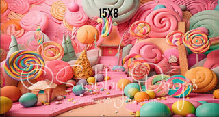 Candy Land Princess Lolly Park Fabric Backdrop-Fabric Photography Backdrop-Snobby Drops Fabric Backdrops for Photography, Exclusive Designs by Tara Mapes Photography, Enchanted Eye Creations by Tara Mapes, photography backgrounds, photography backdrops, fast shipping, US backdrops, cheap photography backdrops