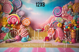 Swirly Pops Candy Land Fabric Backdrop-Fabric Photography Backdrop-Snobby Drops Fabric Backdrops for Photography, Exclusive Designs by Tara Mapes Photography, Enchanted Eye Creations by Tara Mapes, photography backgrounds, photography backdrops, fast shipping, US backdrops, cheap photography backdrops