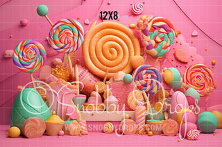 Princess Lolly's Place Candy Land Fabric Backdrop-Fabric Photography Backdrop-Snobby Drops Fabric Backdrops for Photography, Exclusive Designs by Tara Mapes Photography, Enchanted Eye Creations by Tara Mapes, photography backgrounds, photography backdrops, fast shipping, US backdrops, cheap photography backdrops