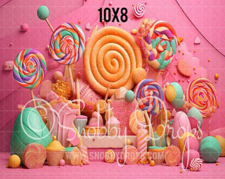 Princess Lolly's Place Candy Land Fabric Backdrop-Fabric Photography Backdrop-Snobby Drops Fabric Backdrops for Photography, Exclusive Designs by Tara Mapes Photography, Enchanted Eye Creations by Tara Mapes, photography backgrounds, photography backdrops, fast shipping, US backdrops, cheap photography backdrops