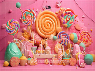 Princess Lolly's Place Candy Land Fabric Backdrop-Fabric Photography Backdrop-Snobby Drops Fabric Backdrops for Photography, Exclusive Designs by Tara Mapes Photography, Enchanted Eye Creations by Tara Mapes, photography backgrounds, photography backdrops, fast shipping, US backdrops, cheap photography backdrops