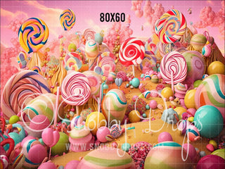 Candy Land Mountain Fabric Backdrop-Fabric Photography Backdrop-Snobby Drops Fabric Backdrops for Photography, Exclusive Designs by Tara Mapes Photography, Enchanted Eye Creations by Tara Mapes, photography backgrounds, photography backdrops, fast shipping, US backdrops, cheap photography backdrops