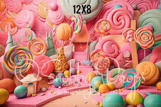 Candy Land Princess Lolly Park Fabric Backdrop-Fabric Photography Backdrop-Snobby Drops Fabric Backdrops for Photography, Exclusive Designs by Tara Mapes Photography, Enchanted Eye Creations by Tara Mapes, photography backgrounds, photography backdrops, fast shipping, US backdrops, cheap photography backdrops