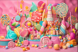 Rainbow Candy Land Fabric Backdrop-Fabric Photography Backdrop-Snobby Drops Fabric Backdrops for Photography, Exclusive Designs by Tara Mapes Photography, Enchanted Eye Creations by Tara Mapes, photography backgrounds, photography backdrops, fast shipping, US backdrops, cheap photography backdrops