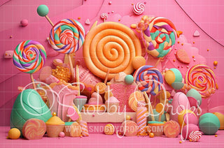 Princess Lolly's Place Candy Land Fabric Backdrop-Fabric Photography Backdrop-Snobby Drops Fabric Backdrops for Photography, Exclusive Designs by Tara Mapes Photography, Enchanted Eye Creations by Tara Mapes, photography backgrounds, photography backdrops, fast shipping, US backdrops, cheap photography backdrops