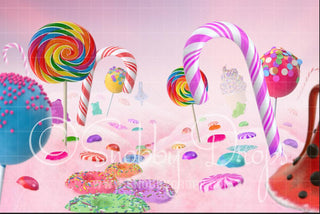 Big Candy Land Fabric Backdrop-Fabric Photography Backdrop-Snobby Drops Fabric Backdrops for Photography, Exclusive Designs by Tara Mapes Photography, Enchanted Eye Creations by Tara Mapes, photography backgrounds, photography backdrops, fast shipping, US backdrops, cheap photography backdrops