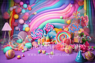 Candy Land Lounge Fabric Backdrop-Fabric Photography Backdrop-Snobby Drops Fabric Backdrops for Photography, Exclusive Designs by Tara Mapes Photography, Enchanted Eye Creations by Tara Mapes, photography backgrounds, photography backdrops, fast shipping, US backdrops, cheap photography backdrops