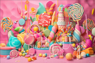 Candy Land Posh and Pretty Fabric Backdrop-Fabric Photography Backdrop-Snobby Drops Fabric Backdrops for Photography, Exclusive Designs by Tara Mapes Photography, Enchanted Eye Creations by Tara Mapes, photography backgrounds, photography backdrops, fast shipping, US backdrops, cheap photography backdrops