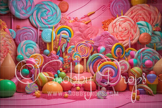 Candy Land Bright and Happy Pops Fabric Backdrop-Fabric Photography Backdrop-Snobby Drops Fabric Backdrops for Photography, Exclusive Designs by Tara Mapes Photography, Enchanted Eye Creations by Tara Mapes, photography backgrounds, photography backdrops, fast shipping, US backdrops, cheap photography backdrops