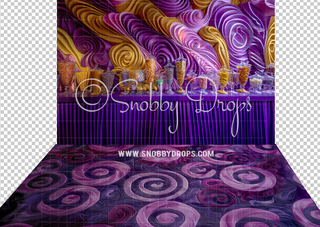 Candy Shelf Candy Factory Fabric Backdrop-Fabric Photography Backdrop-Snobby Drops Fabric Backdrops for Photography, Exclusive Designs by Tara Mapes Photography, Enchanted Eye Creations by Tara Mapes, photography backgrounds, photography backdrops, fast shipping, US backdrops, cheap photography backdrops