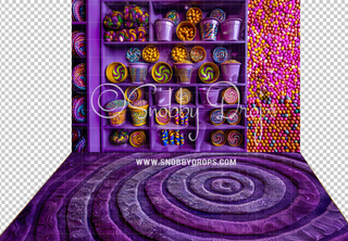 Candy Shelves Candy Factory Fabric Backdrop-Fabric Photography Backdrop-Snobby Drops Fabric Backdrops for Photography, Exclusive Designs by Tara Mapes Photography, Enchanted Eye Creations by Tara Mapes, photography backgrounds, photography backdrops, fast shipping, US backdrops, cheap photography backdrops