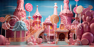 Candyland Theater Fabric Event Backdrop-Fabric Photography Backdrop-Snobby Drops Fabric Backdrops for Photography, Exclusive Designs by Tara Mapes Photography, Enchanted Eye Creations by Tara Mapes, photography backgrounds, photography backdrops, fast shipping, US backdrops, cheap photography backdrops