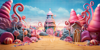 Candyland Theater Fabric Event Backdrop-Fabric Photography Backdrop-Snobby Drops Fabric Backdrops for Photography, Exclusive Designs by Tara Mapes Photography, Enchanted Eye Creations by Tara Mapes, photography backgrounds, photography backdrops, fast shipping, US backdrops, cheap photography backdrops