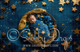 Cerulean Star Fabric Newborn Fabric Wee Drop-Fabric Photography Backdrop-Snobby Drops Fabric Backdrops for Photography, Exclusive Designs by Tara Mapes Photography, Enchanted Eye Creations by Tara Mapes, photography backgrounds, photography backdrops, fast shipping, US backdrops, cheap photography backdrops