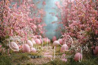 Cherry Blossom Blurred Path Easter Fabric Backdrop-Fabric Photography Backdrop-Snobby Drops Fabric Backdrops for Photography, Exclusive Designs by Tara Mapes Photography, Enchanted Eye Creations by Tara Mapes, photography backgrounds, photography backdrops, fast shipping, US backdrops, cheap photography backdrops