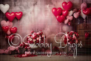 Chic Valentine Studio Fabric Backdrop-Fabric Photography Backdrop-Snobby Drops Fabric Backdrops for Photography, Exclusive Designs by Tara Mapes Photography, Enchanted Eye Creations by Tara Mapes, photography backgrounds, photography backdrops, fast shipping, US backdrops, cheap photography backdrops