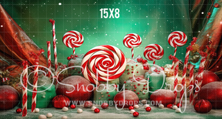 Peppermint Christmas Candies and Sweet Treats Fabric Backdrop-Fabric Photography Backdrop-Snobby Drops Fabric Backdrops for Photography, Exclusive Designs by Tara Mapes Photography, Enchanted Eye Creations by Tara Mapes, photography backgrounds, photography backdrops, fast shipping, US backdrops, cheap photography backdrops