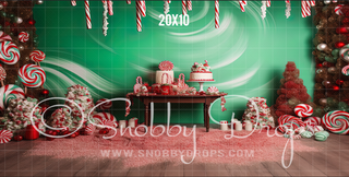 Candy Canes Christmas Candies and Sweet Treats Fabric Backdrop-Fabric Photography Backdrop-Snobby Drops Fabric Backdrops for Photography, Exclusive Designs by Tara Mapes Photography, Enchanted Eye Creations by Tara Mapes, photography backgrounds, photography backdrops, fast shipping, US backdrops, cheap photography backdrops