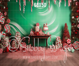 Candy Canes Christmas Candies and Sweet Treats Fabric Backdrop-Fabric Photography Backdrop-Snobby Drops Fabric Backdrops for Photography, Exclusive Designs by Tara Mapes Photography, Enchanted Eye Creations by Tara Mapes, photography backgrounds, photography backdrops, fast shipping, US backdrops, cheap photography backdrops