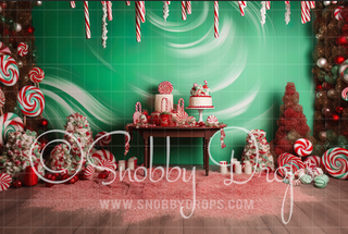 Candy Canes Christmas Candies and Sweet Treats Fabric Backdrop-Fabric Photography Backdrop-Snobby Drops Fabric Backdrops for Photography, Exclusive Designs by Tara Mapes Photography, Enchanted Eye Creations by Tara Mapes, photography backgrounds, photography backdrops, fast shipping, US backdrops, cheap photography backdrops