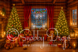 Christmas Eve Christmas Fabric Backdrop-Fabric Photography Backdrop-Snobby Drops Fabric Backdrops for Photography, Exclusive Designs by Tara Mapes Photography, Enchanted Eye Creations by Tara Mapes, photography backgrounds, photography backdrops, fast shipping, US backdrops, cheap photography backdrops