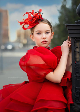 Christmas Teardrop Fascinator-Accessories-Snobby Drops Fabric Backdrops for Photography, Exclusive Designs by Tara Mapes Photography, Enchanted Eye Creations by Tara Mapes, photography backgrounds, photography backdrops, fast shipping, US backdrops, cheap photography backdrops