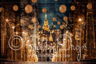 Christmas in the City Fabric Backdrop-Fabric Photography Backdrop-Snobby Drops Fabric Backdrops for Photography, Exclusive Designs by Tara Mapes Photography, Enchanted Eye Creations by Tara Mapes, photography backgrounds, photography backdrops, fast shipping, US backdrops, cheap photography backdrops