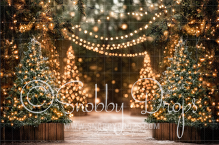 Christmas Pines and Bokeh Fabric Backdrop-Fabric Photography Backdrop-Snobby Drops Fabric Backdrops for Photography, Exclusive Designs by Tara Mapes Photography, Enchanted Eye Creations by Tara Mapes, photography backgrounds, photography backdrops, fast shipping, US backdrops, cheap photography backdrops